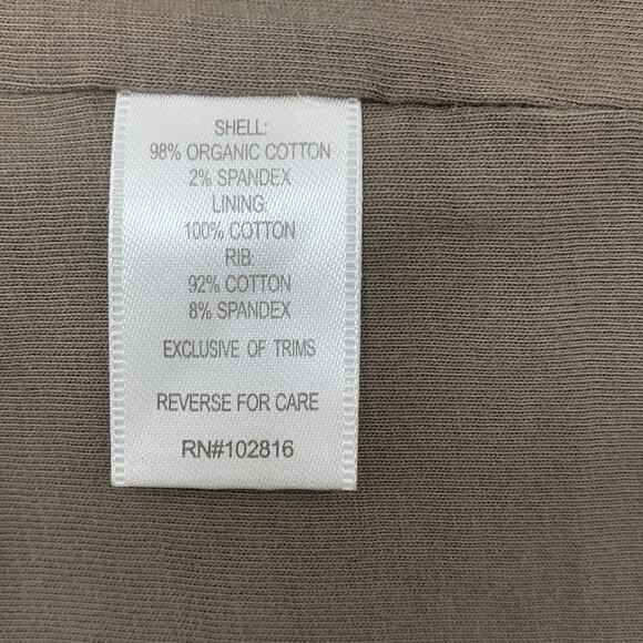 GARNET HILL Organic Cotton Moto Jacket 10 Army Green Asymmetric Zip Ribbed NWT - Picture 6 of 8